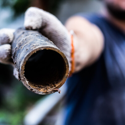 A cast iron pipe