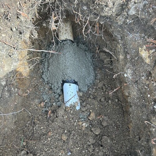 view from above of a sewer line